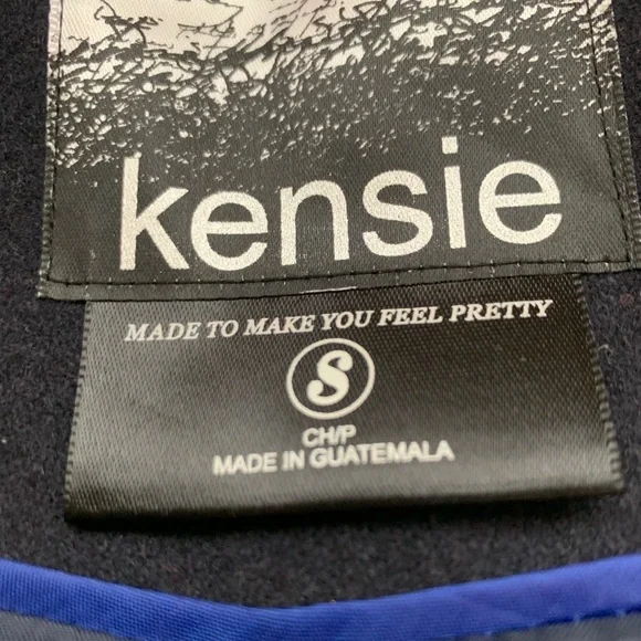 Kensie Women’s Navy Blue Tweed Wool Coat - Picture 3 of 4